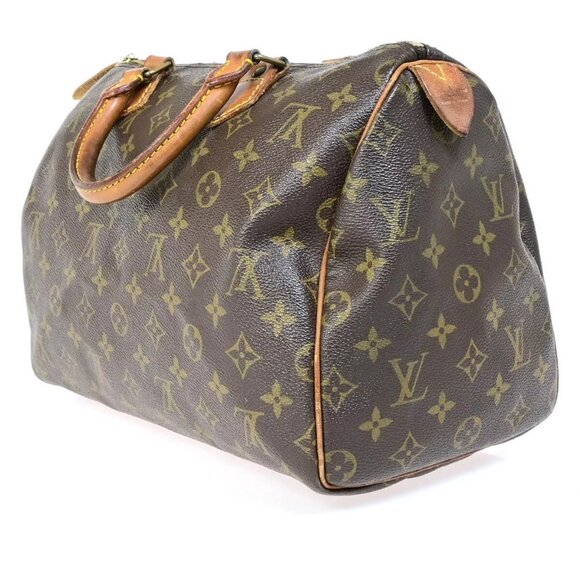 LOUIS VUITTON Speedy 30 Travel Hand Bag Monogram Leather Brown - Picture 12 of 16